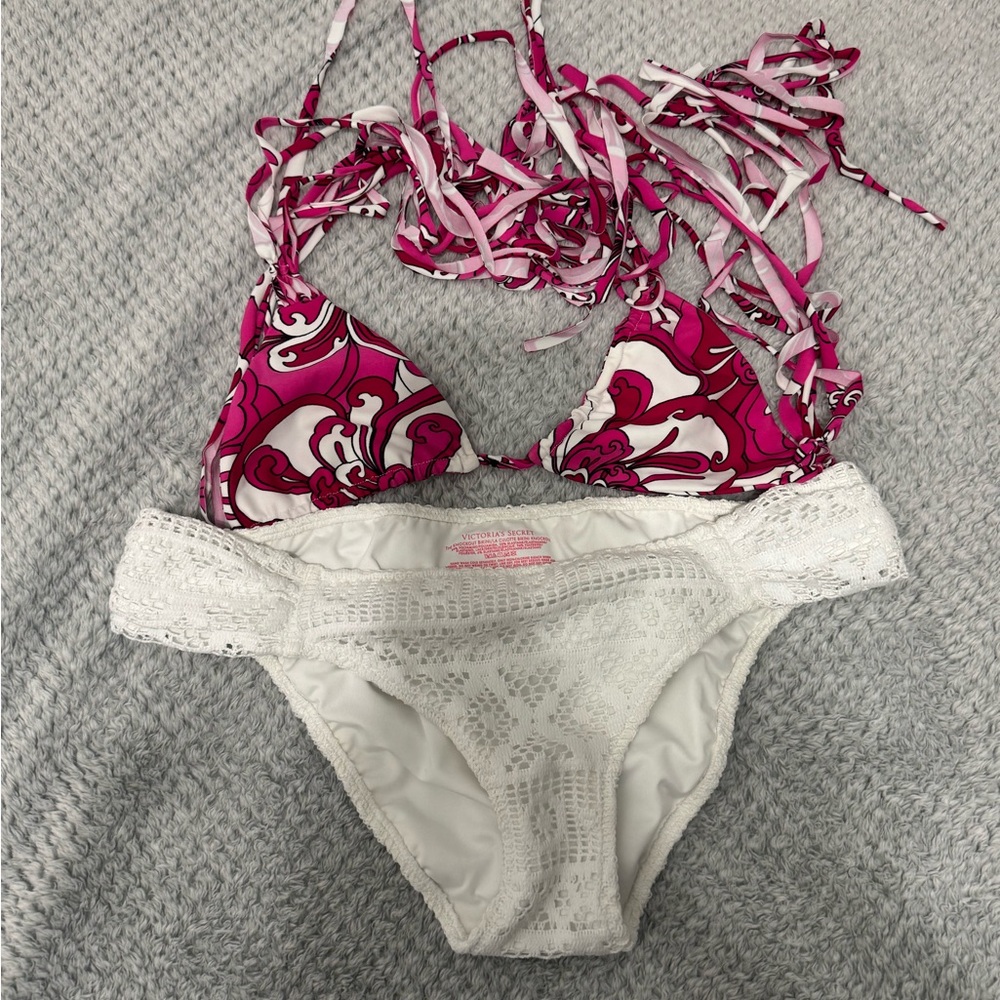 Victoria's Secret White Lace Bikini Bottom